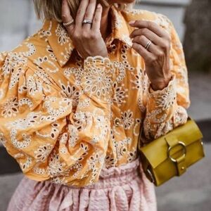 Sister Jane Orange Embroidered Blouse